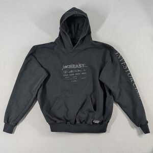 MrBeast Investor Club Hoodie Black Mens Size Large "Sub to Beast" Graphic‎